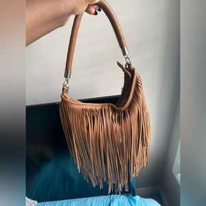 BROWN FRINGE PURSE